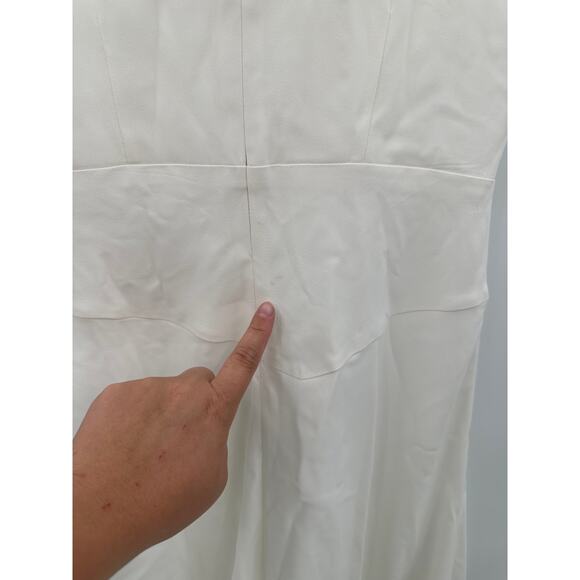 St John White Maxi Sleeveless Dress Cutout Slit Wedding Acetate Viscose Size 0 - Picture 14 of 16